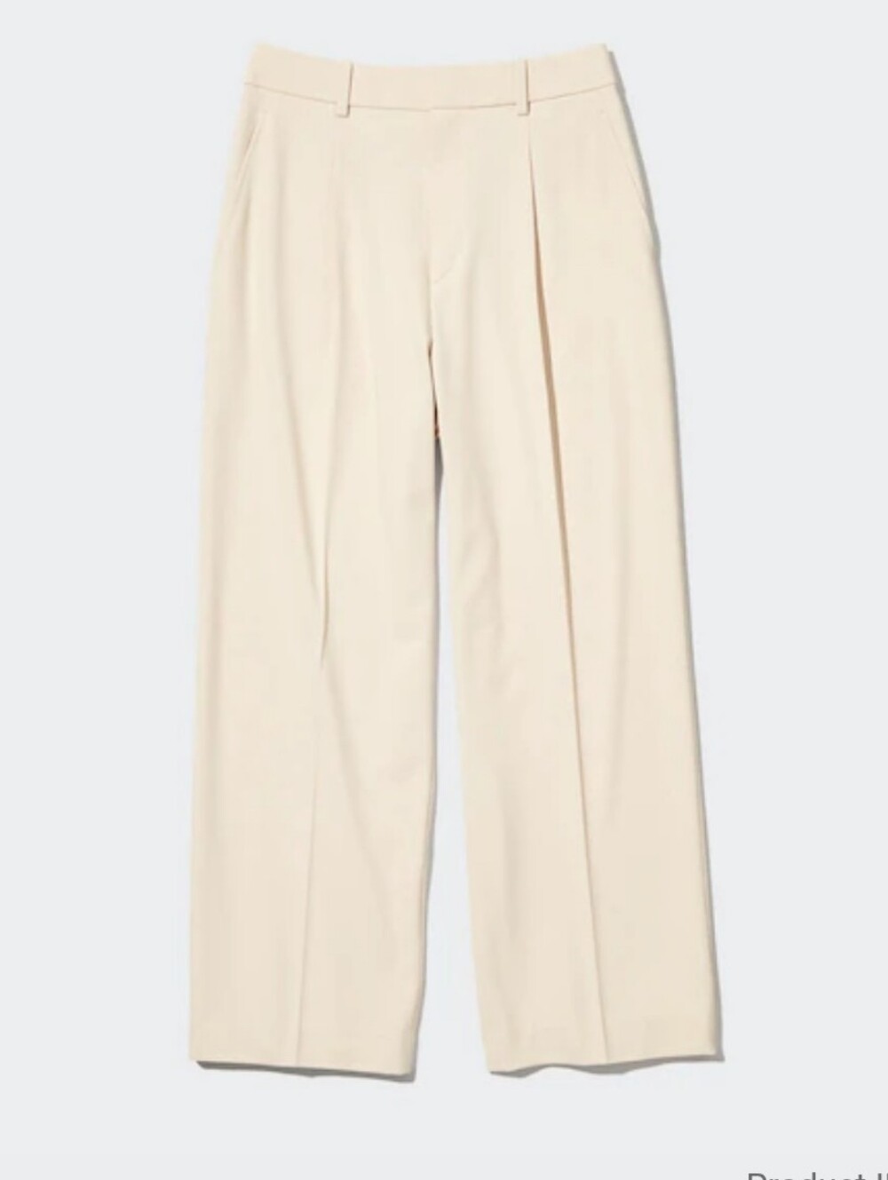 UNIQLO Pleated Wide-Leg Dress Pants in Cream Sz 30/31 Gender Fluid.